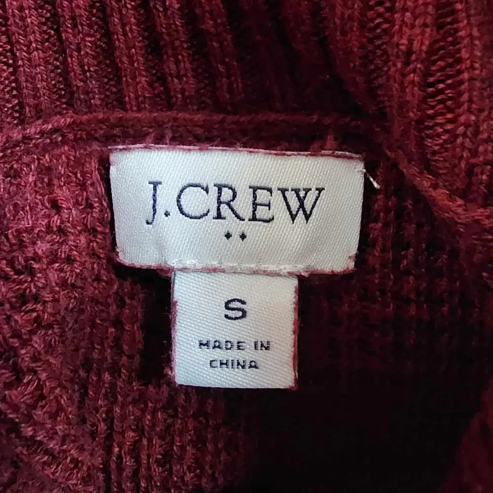 J. Crew Red Knit Turtleneck Ribbed Pullover Sweater | Women's Small